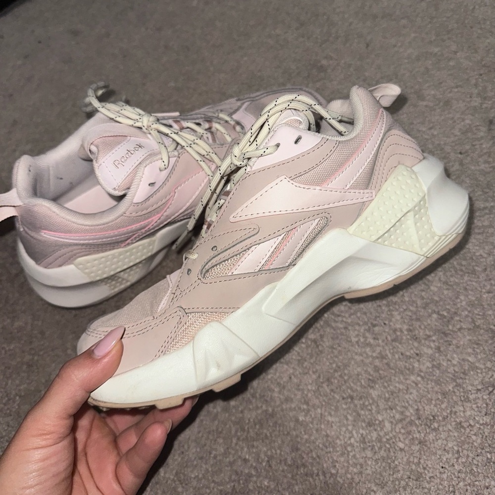 Reebok Pink and Cream Chunky Sneakers